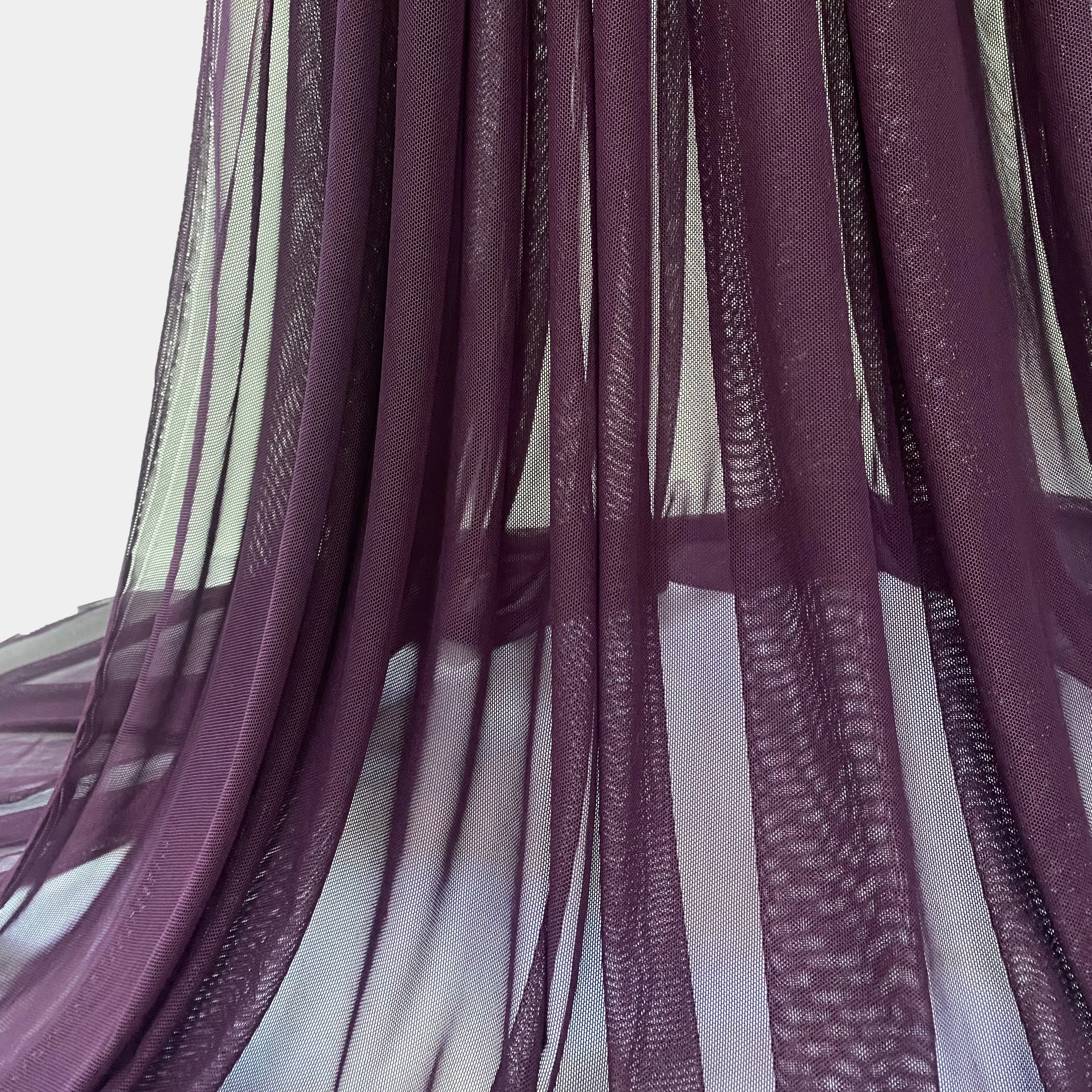 Deep Purple Elastic Net Mesh, Four-way Stretch Fabric, For Handmade Dress And Designer Cloth