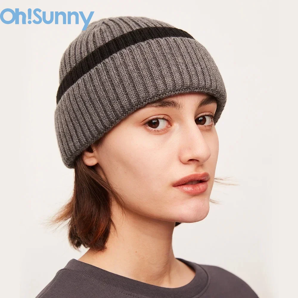 

【New】US Stock OhSunny Women Girls Warm Wool Knitted Beanies Winter Hats Bonnet Cashmere Cap Thermal Skullies for Adult Cycling