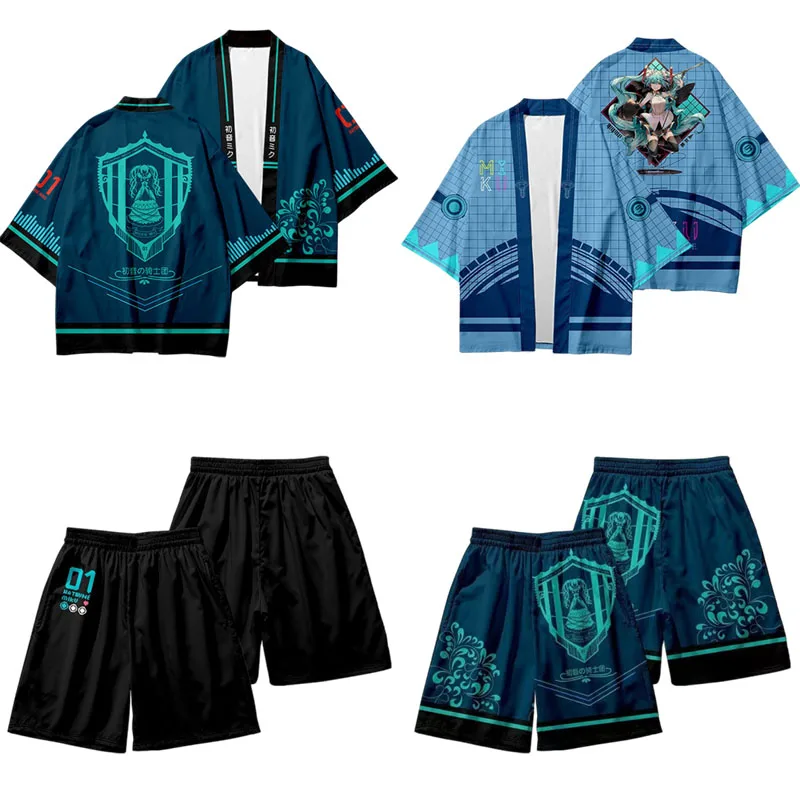 Anime Hatsune Miku Cartoon Surroundings The Hundred Casual Clothes Poncho Jacket Home Loose Shorts Christmas Birthday Gift