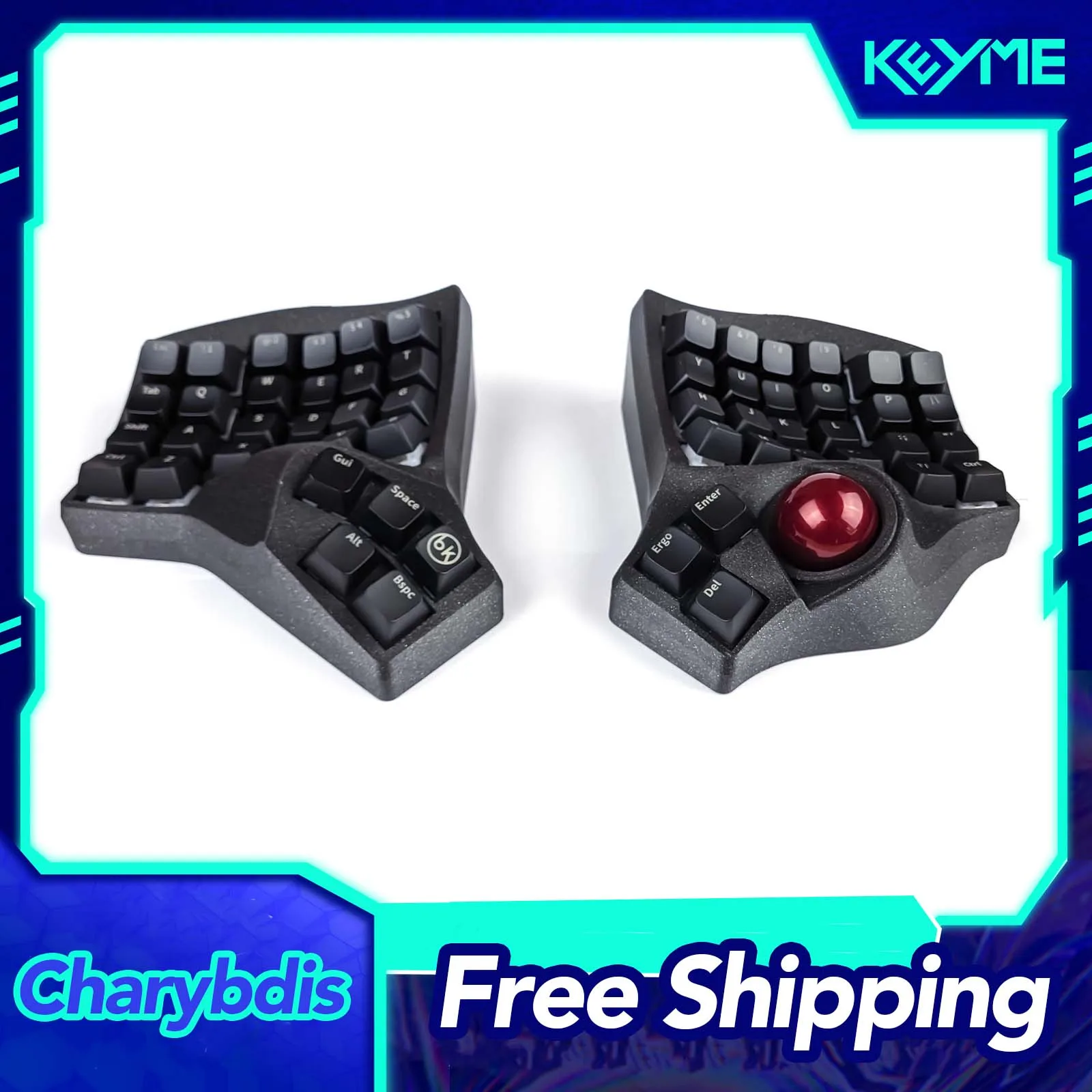Charybdis 4x6 Split Keyboard Kit Customized Hot Swappable With 34mm Trackball ZMK 700mAh PLA Case Split Mechanical Keyboards