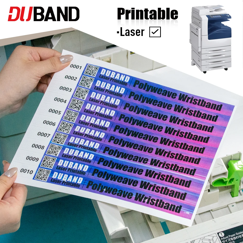 Duband Laser color-printed polyester fiber adhesive wristbands, tear-resistant,  music festivals, exhibitions, and large events