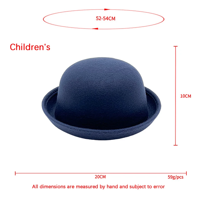 Children Adult British Retro Small Round Hat Bowling Hat Fe Classic Party Hat Rolling Church Derby Bowling Hat  Accessories