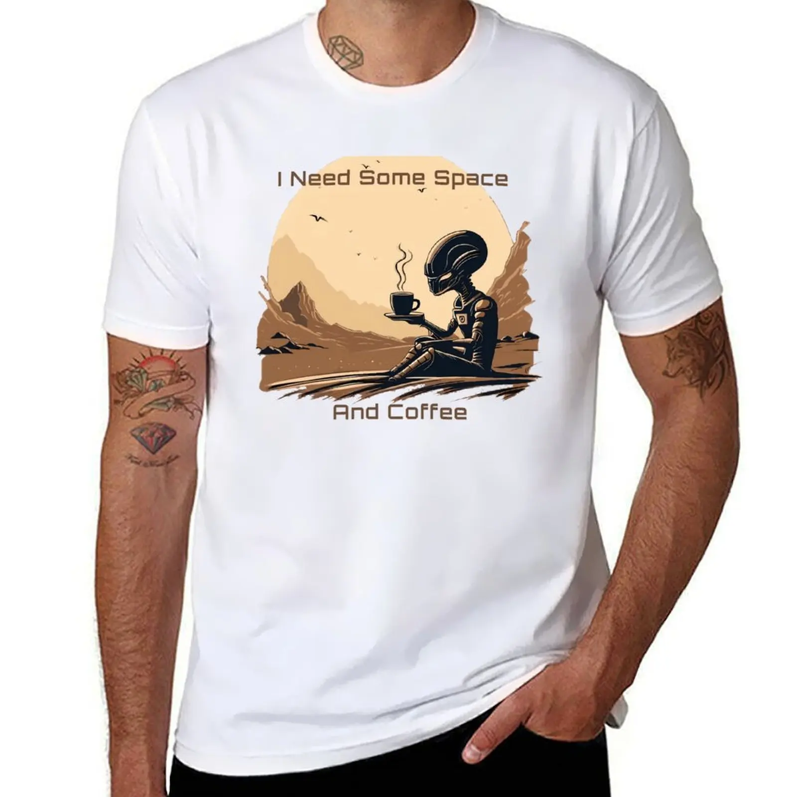 Alien Coffee Morning - Coffee T-Shirt t shirts for man pack white t shirt custom print T-Shirt