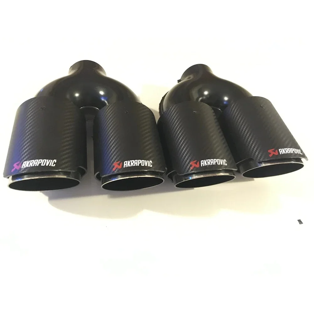 AKRAPOVİÇ EXHAUST TIP 90MM ÇİFTLİ RIGHT-LEFT-AKRAPOVİÇ EXHAUST TIP CARBON COATING HEAT RESISTANT 90LIK DUAL OUTPUT 1 PCS-FAST TUNİNG