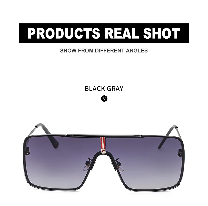 Übergroße Steampunk Einteiler-Sonnenbrille für Herren 2026 Luxusmarke Randlose Punk-Sonnenbrille für Männer Vintage Eyewear Shades – Detail 9