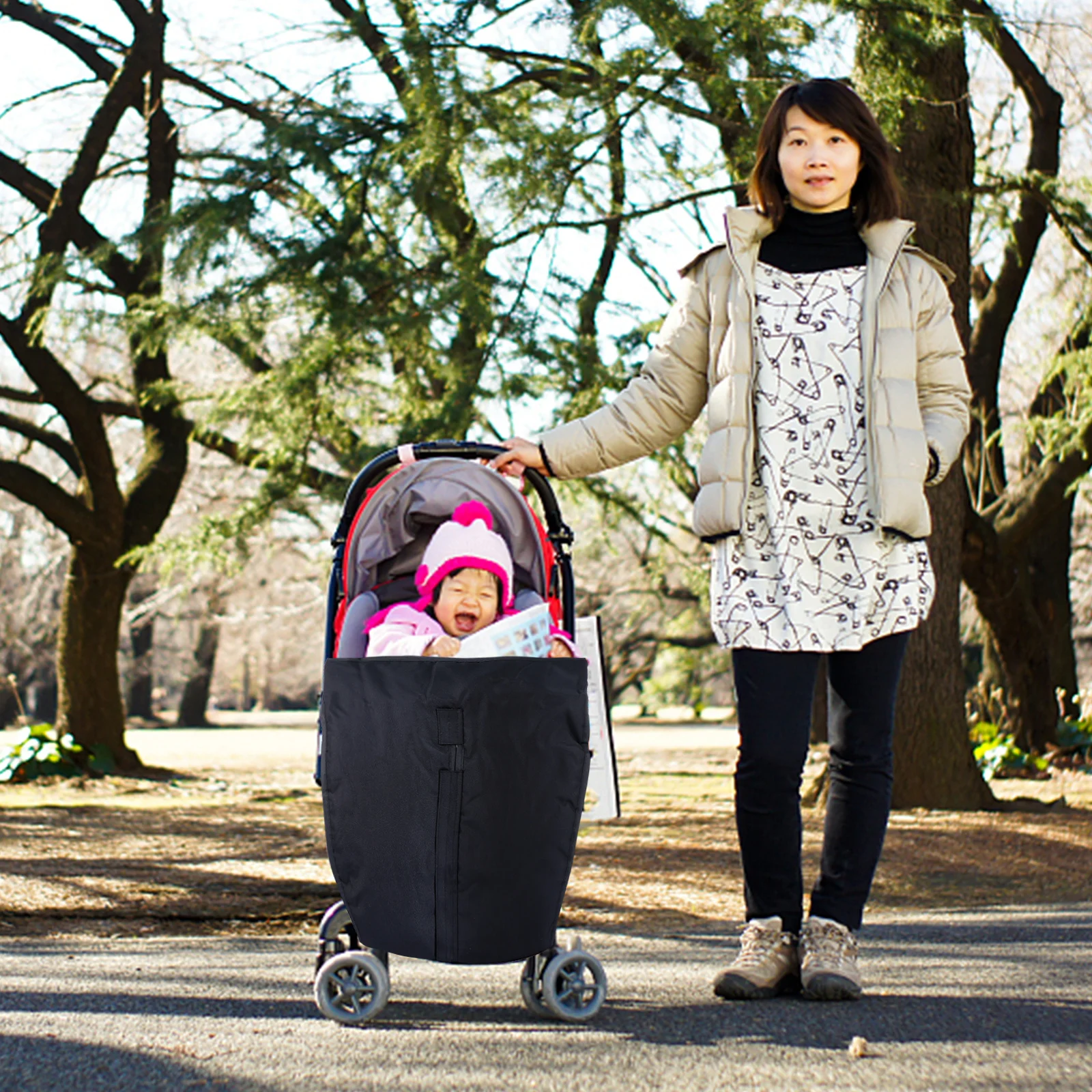 Reposapiés para cochecito de bebé, calentador de tela Oxford para cochecito, funda para parabrisas a prueba de frío