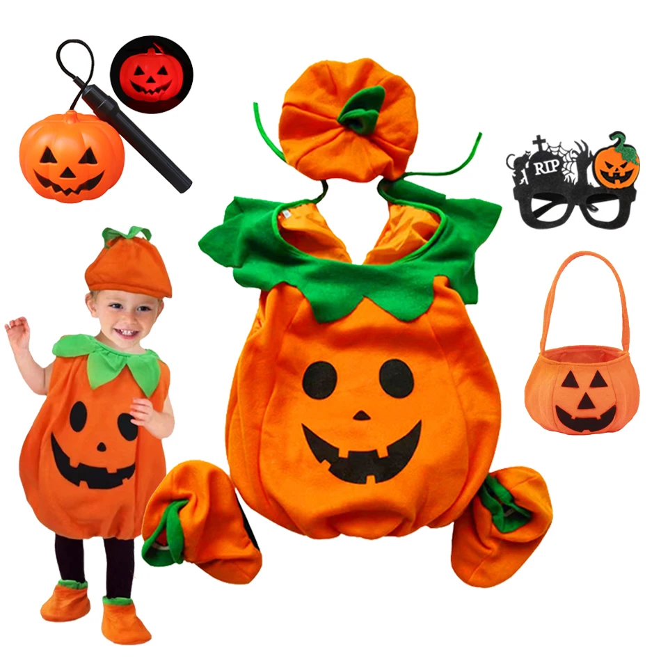 

Pumpkin Costume Girls Boy Halloween Cosplay Romper Stage Performance Dress Clothes Carnival Party Clothes