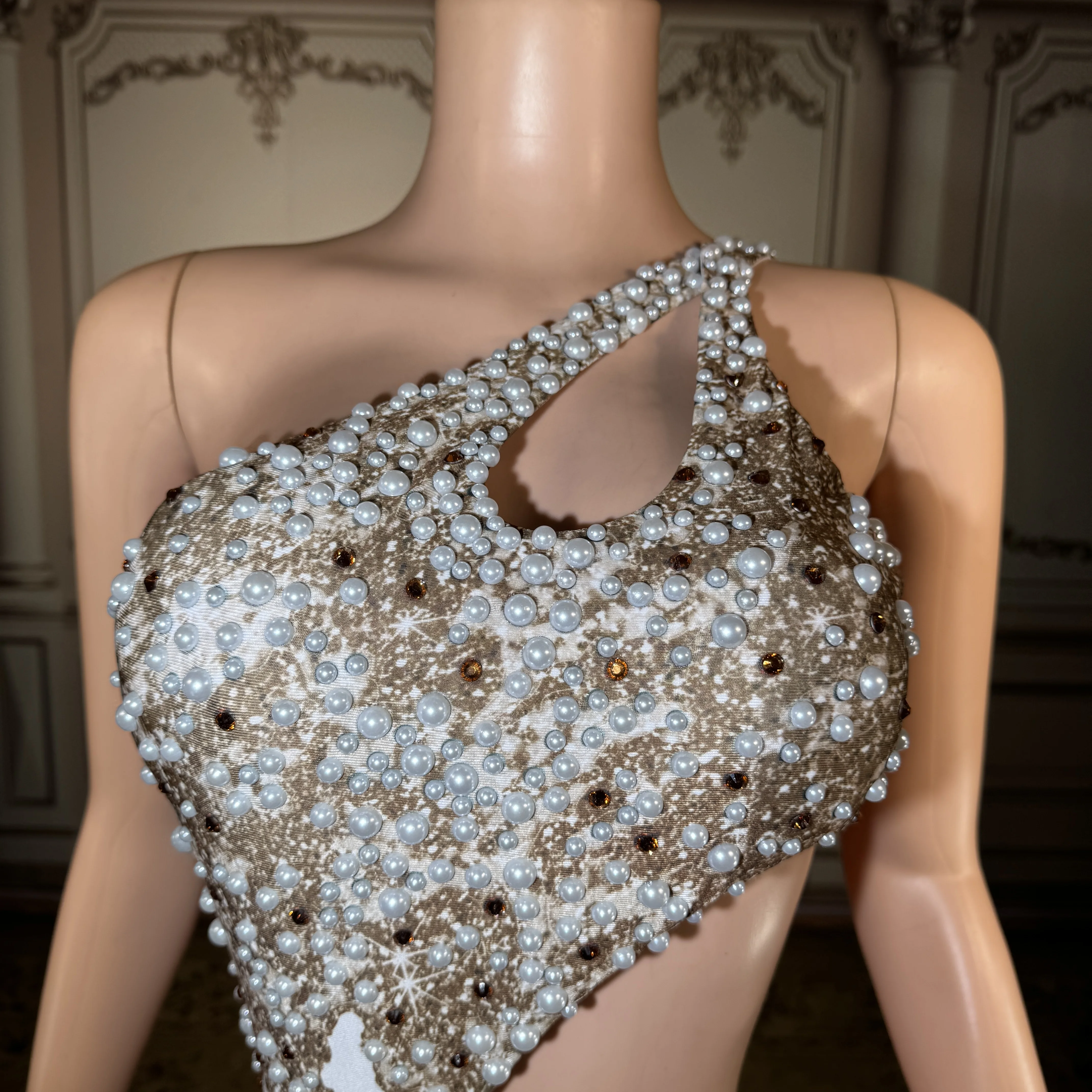 

Купальник ZD с принтом в виде бусин, с вырезами, сексуальный, с открытой спиной, на одно плечо, треугольный, цельный, для отпуска и пляжа