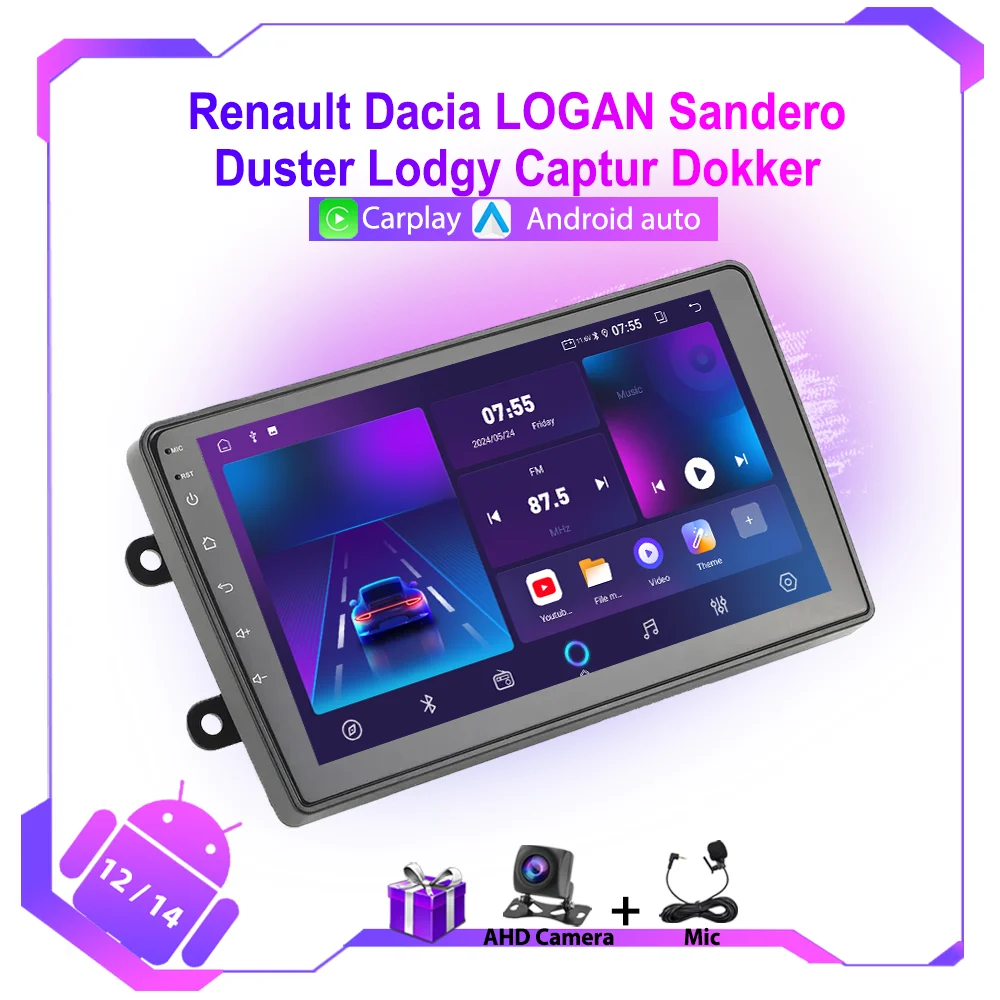 Car Radio Carplay For Renault Dacia LOGAN Sandero Duster Lodgy Captur Dokker GPS Navigation Stereo Android Multimedia Player HU