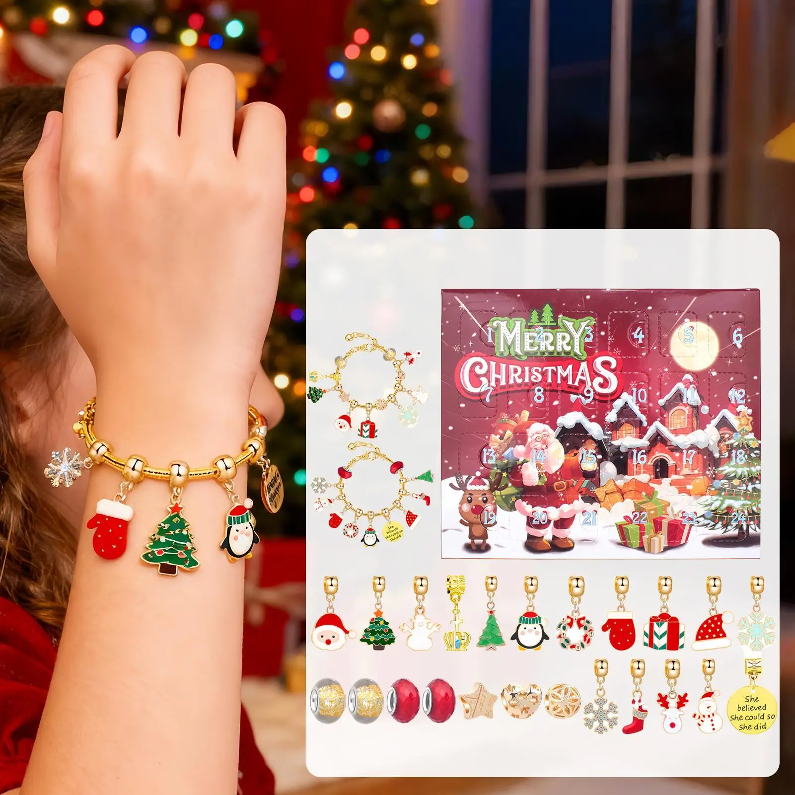 Calendario De Adviento 2025 Con Pulsera De Cuentas - ¡Una Sorpresa Cada Día Para Contar La Navidad Con Estilo!