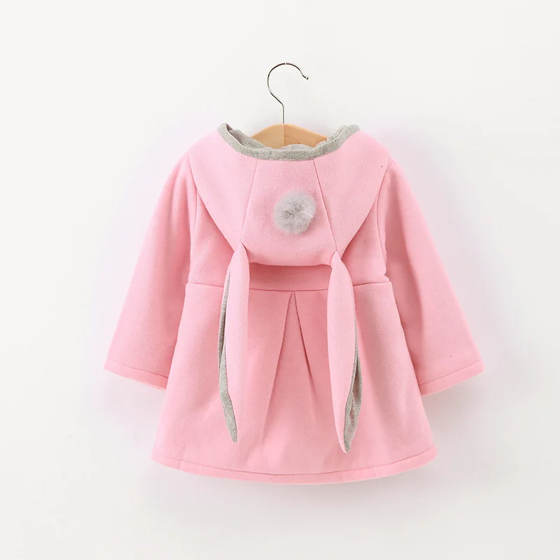 Children's Outerwear Bunny Ears Hooded Coat Kids Winter Clothes Baby Girl Clothes  Kids Jackets for Girls 1 To 5 Years