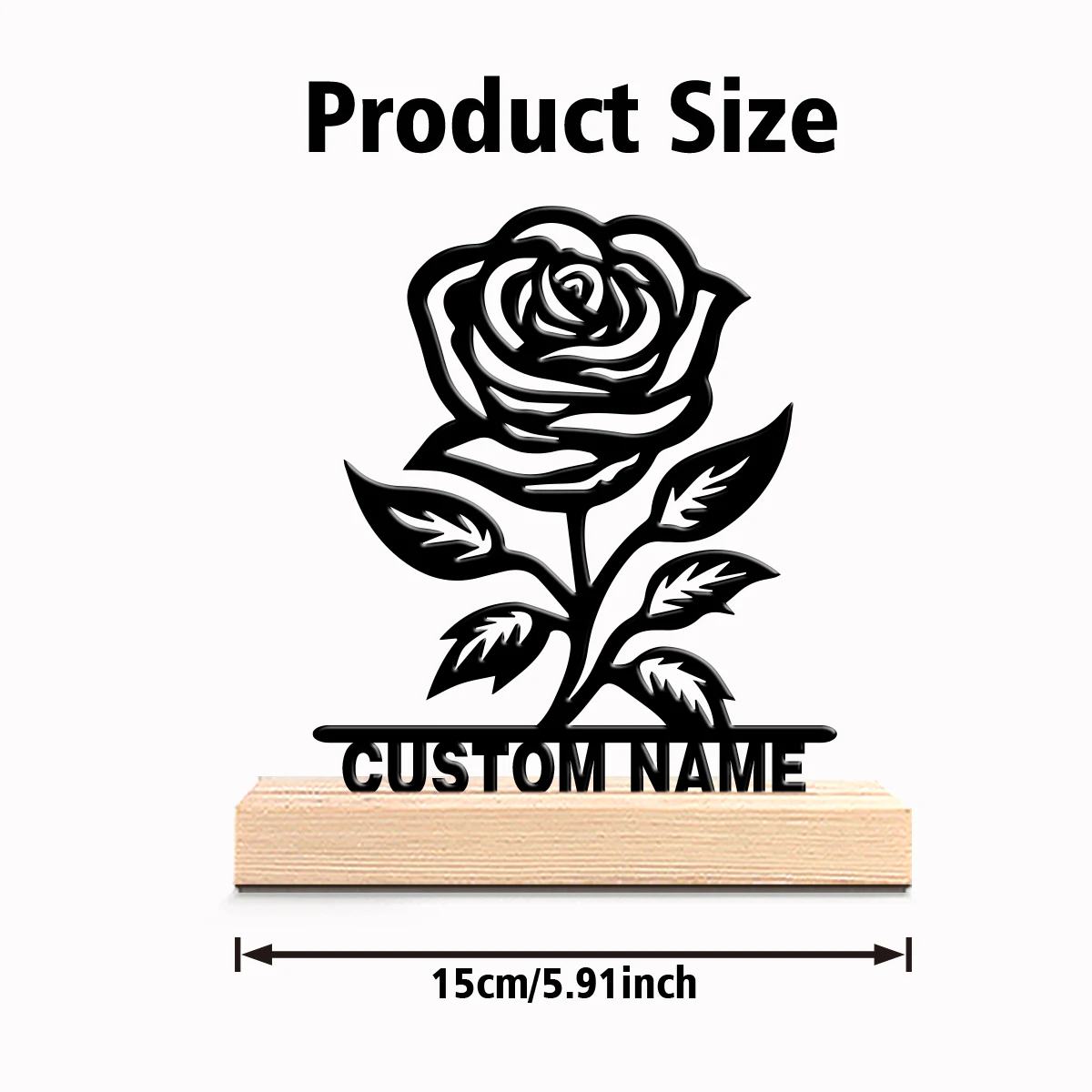 Customized Blessing Meaning Pterosaur Abstract wrought iron wooden base desktop artwork Wooden base bar decoration with kitchen