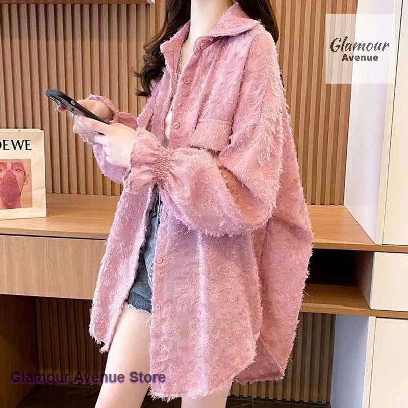 

Корейская легкая кружевная солнцезащитная куртка-кардиган для женщин, весенне-летняя новинка, модный дизайн, тонкий кардиган в стиле нишевой моды.