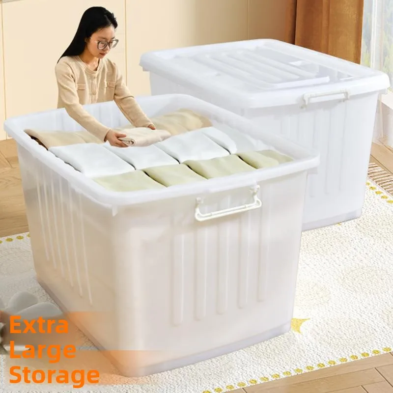 

Очень большая пластиковая коробка для хранения для дома: органайзер для одежды и игрушек, контейнер для хранения в автомобиле, контейнер для хранения в шкафу, современный простой дизайн.