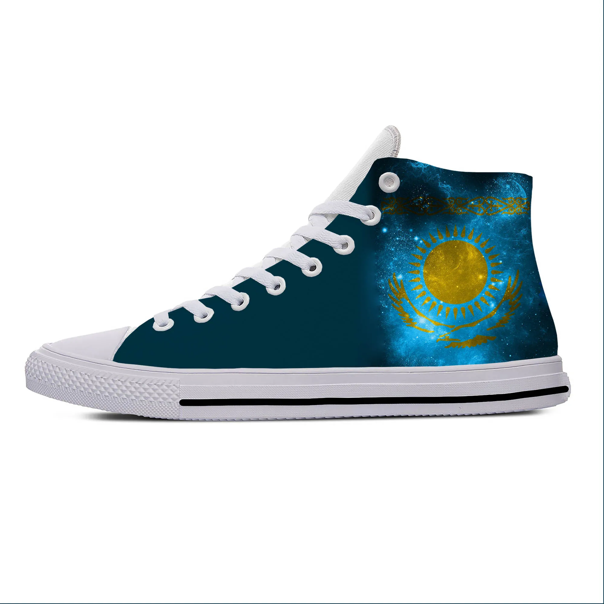 Kazakhstan Kazakh Flag Patriotic Pride Fashion Casual Cloth Shoes High Top Lightweight Breathable 3D Print Men Women Sneakers