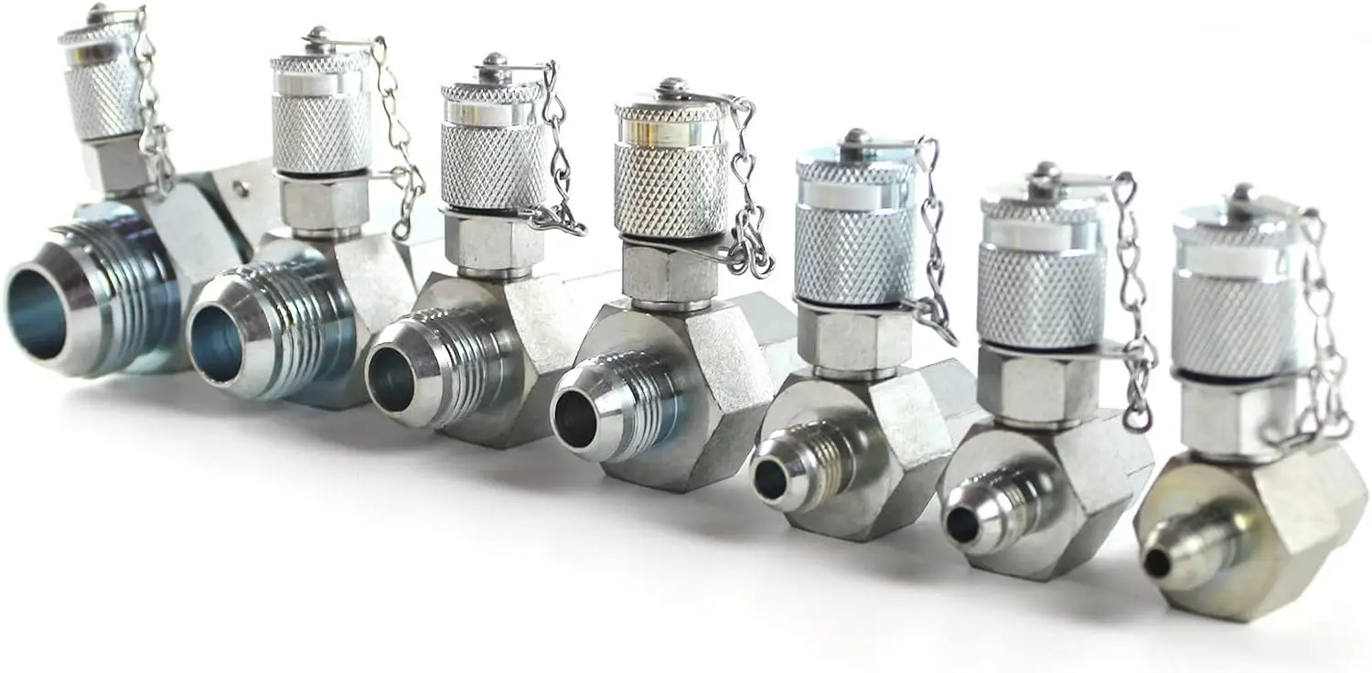 

7 шт. JIC37 гидравлические поворотные тройники, соединительный тестер, набор муфт для экскаватора, строительной техники, испытательный инструмент