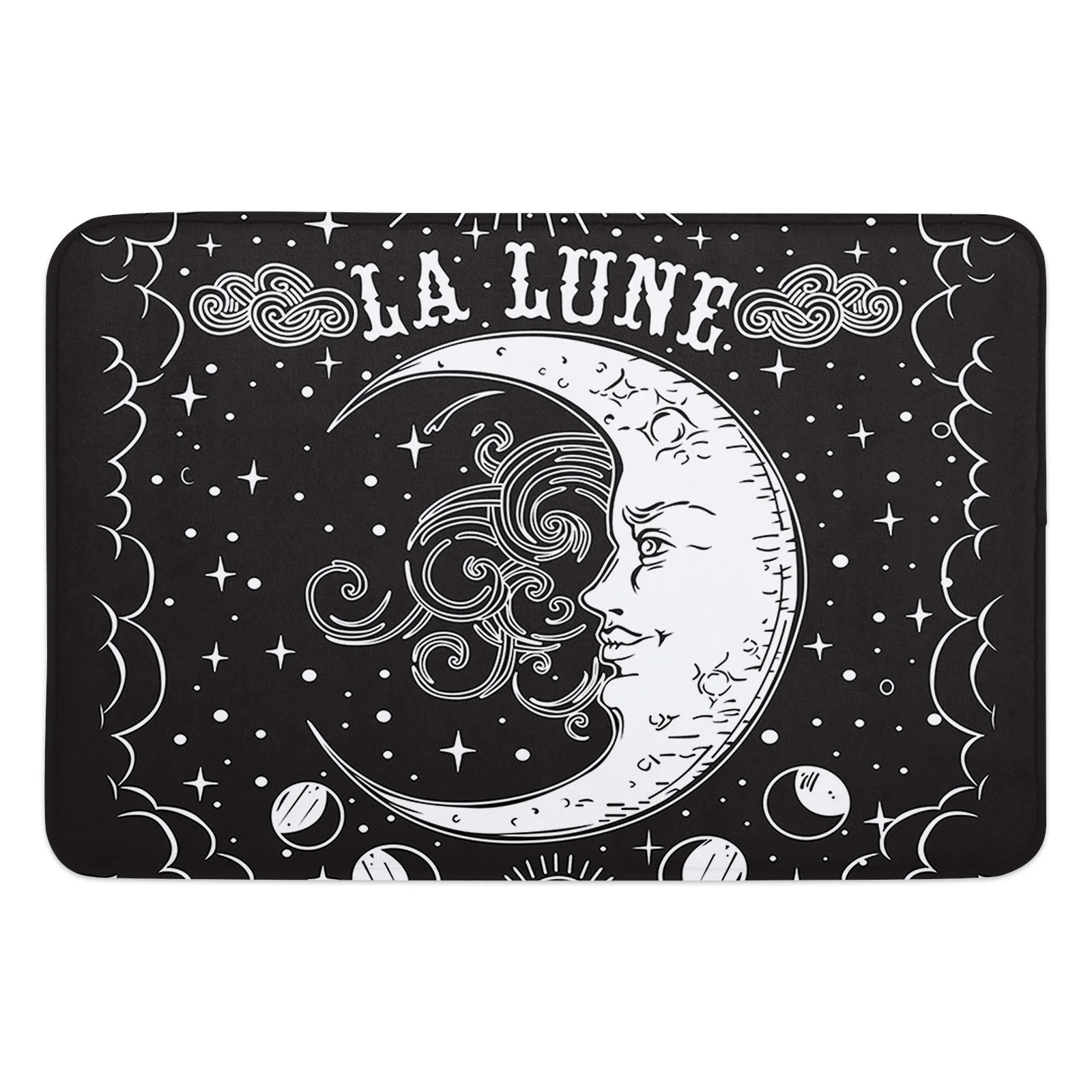 Moon Starry Universe Black Bathroom Bath Mat Carpet Bathtub Floor Rug Shower Room Doormat Kitchen Entrance Pad Home Decor