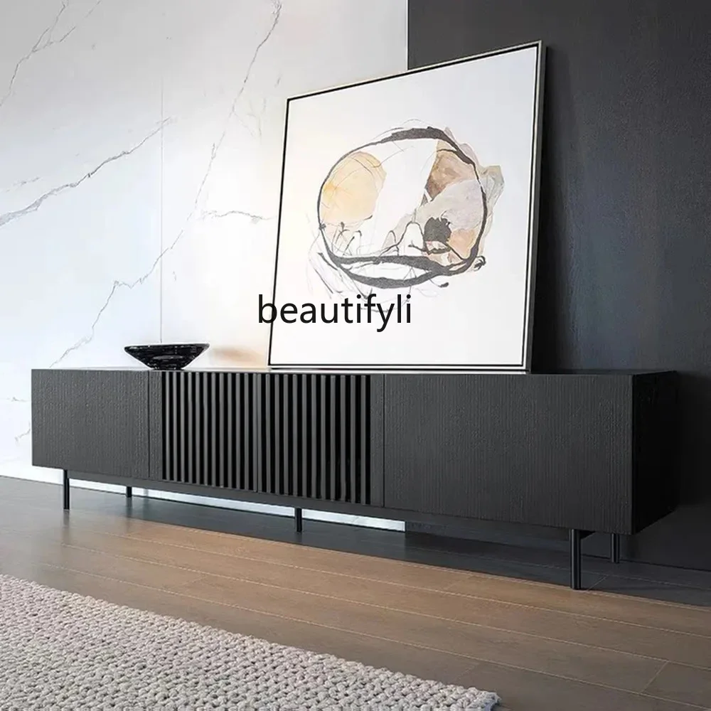 خزانة تلفزيون إيطالية بسيطة وحديثة وخفيفة وفاخرة من خشب الجوز المتقدم