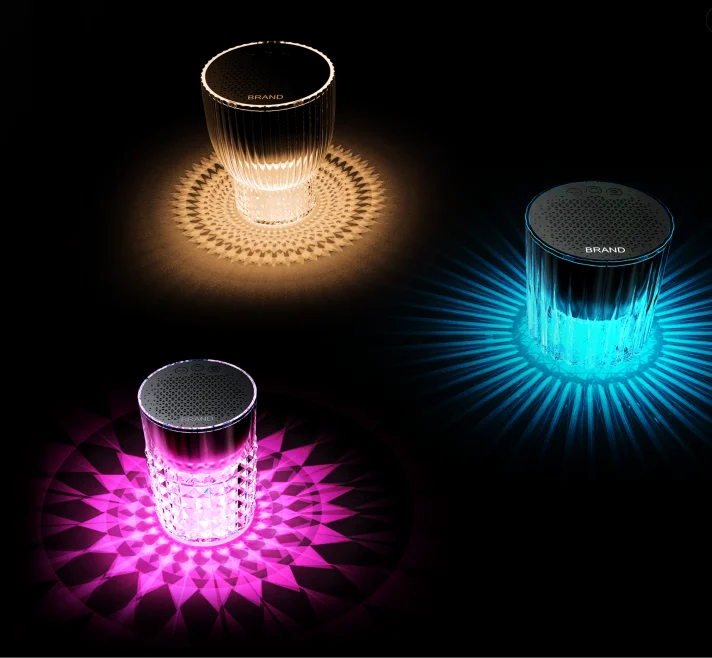 Fashion High-Fidelity Speaker Portable Relax Mood OEM ODM Wholesale 5W Portable RGB Speaker with Bass Boost and Beat Sync Mode