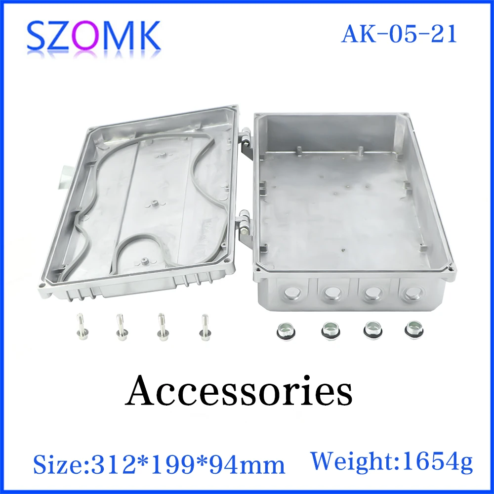 304x184x78mm Diy Aluminium Electronics Enclosure Amplifier Die Cast Aluminum Case IP67 Signal Project Housing Box Base Station