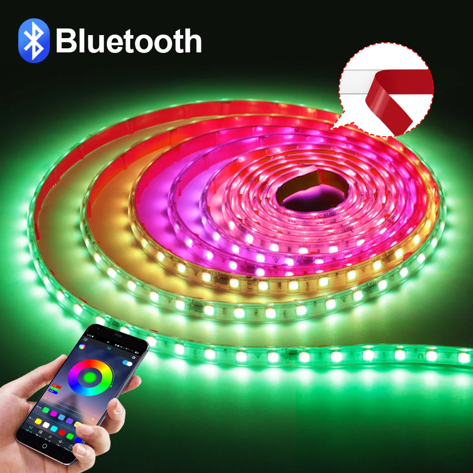 

Waterproof 15m 50m 100m Smart 220V RGBIC Led Strip No Flicker With Adhesive Tape 5050SMD RGB Led Lighting Dream Colors Led Lamp