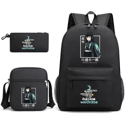 Mochila con patrón de Anime Tokitou Muichirou para adolescentes, mochila de Anime de gran capacidad, bolso de hombro, bolso de lápiz, mochilas escolares