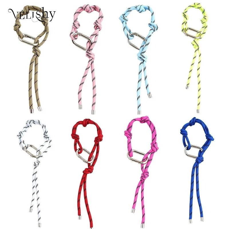 Fashion Nylon Handmade Rope Couple Style Hand and Feet Chian Vintage Keychain Bag Pendant Decoration with Free Key Buckle