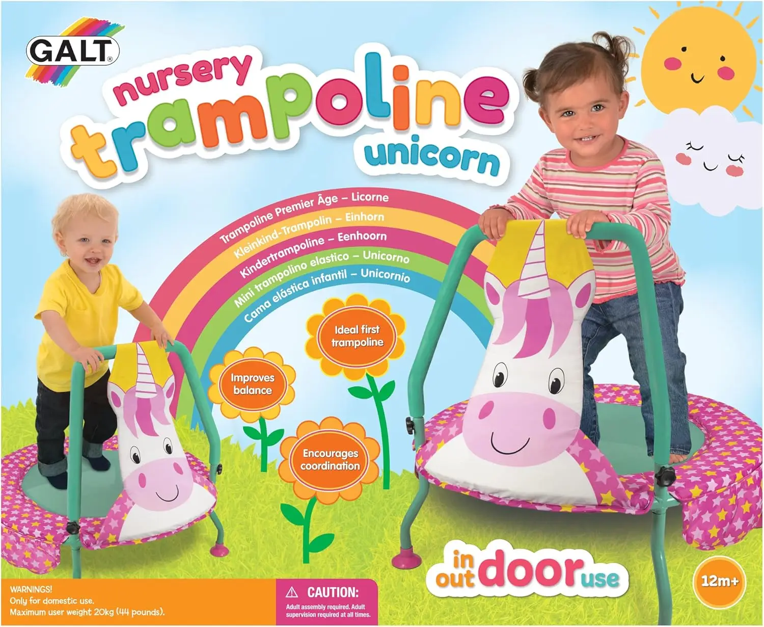 Nursery Trampoline - Unicorn, Trampolines for Kids, Ages 1 Year Plus