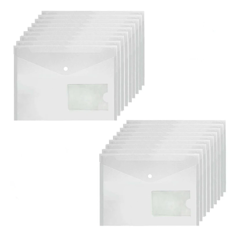 Sac de Rangement en Plastique Transparent et Coloré, pour Documents, A5, 1 Pièce