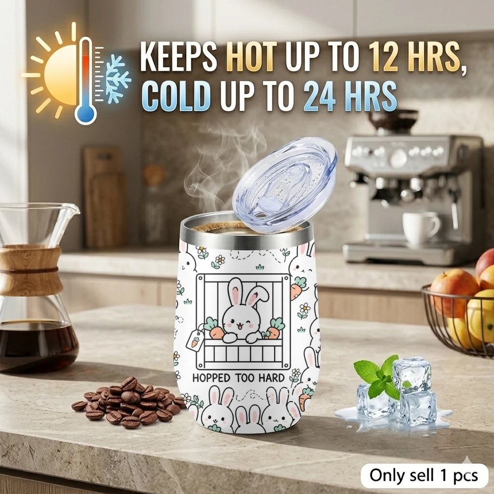Cartoon Critter Repeat Vacuum Flasks 12oz Insulated Stainless Steel Mug with Lid Travel Tumbler Double Wall Drink Coffee Cup