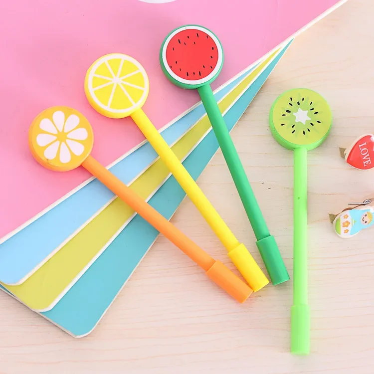 クリエイティブ漫画フルーツ文房具ペン、学生ニュートラルプライズペン、事務用品、卸売、36個