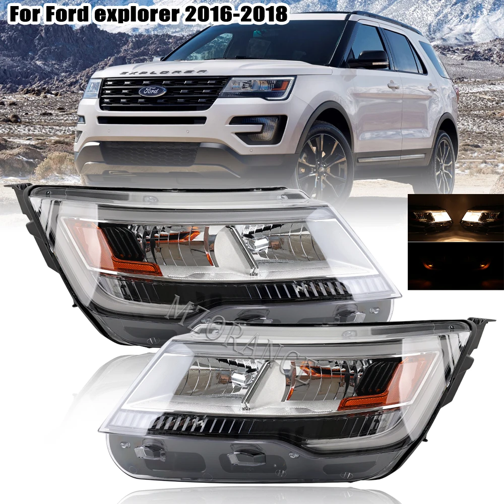 For Ford Explorer 2016-2017 2018 XLT/Limited/Platinum Car Headlight Headlights DRL Turn signal light low hight beam accessories