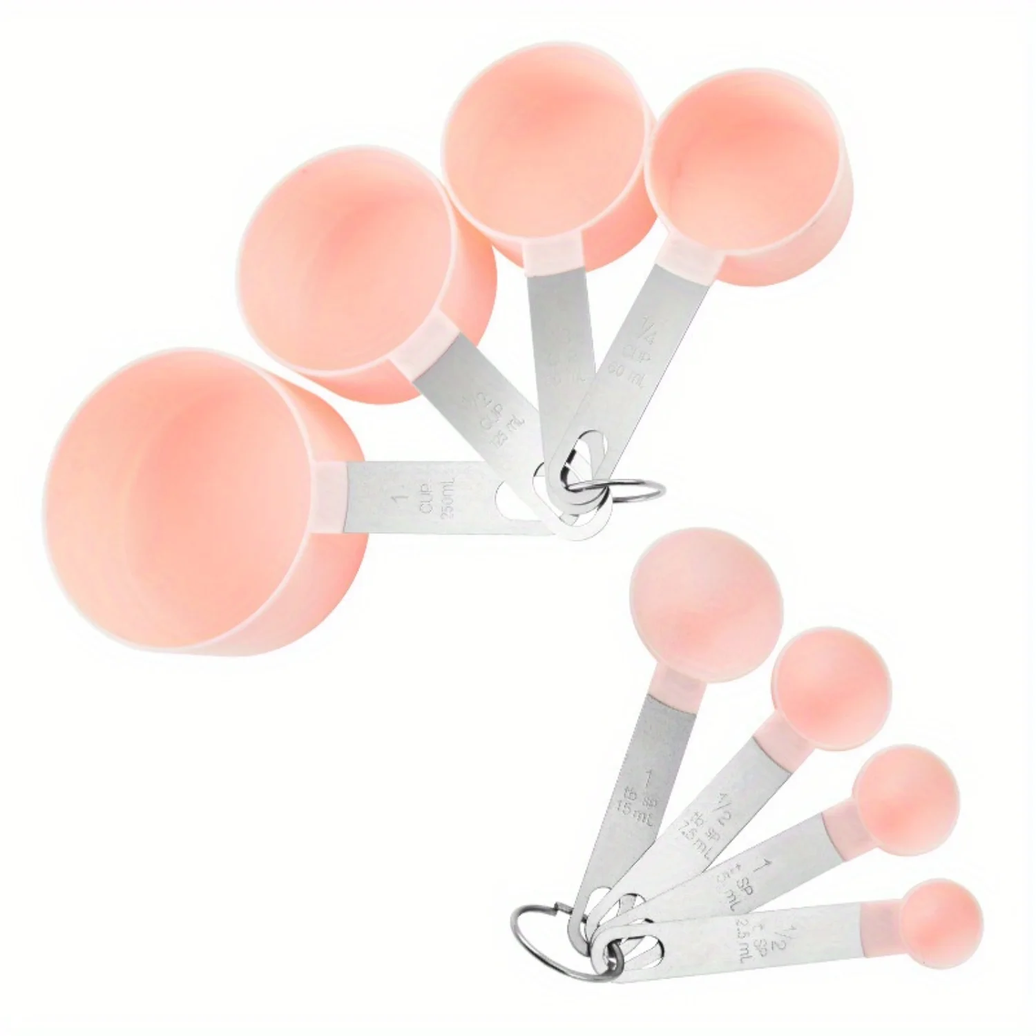 Stainless Steel Measuring Cups and Spoons Set - Engraved Markings, Easy-Clean, Accurate Baking Tools