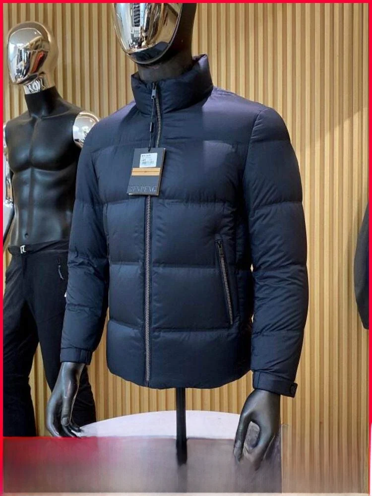 

High-End Men's down Jaet Puffer Vest High-Loft Stuffed Sewing Warm Faionable Collar Stand-Up Winter Du down Coat