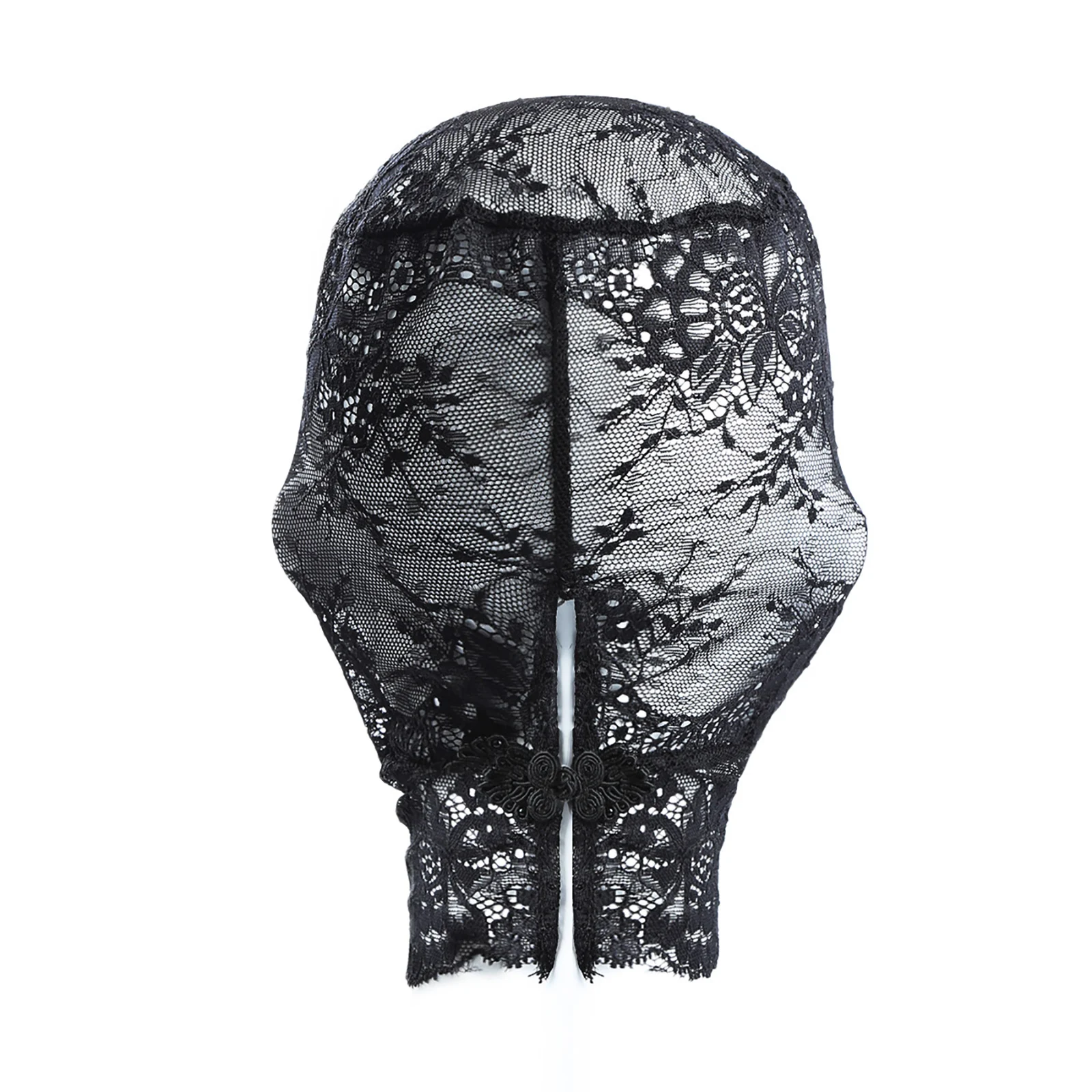 Unisex Black Lace Mask Men Women Sexy Full Face Flower Lace Masquerade Party Mask Halloween Cosplay Roleplay Hood Head Cover