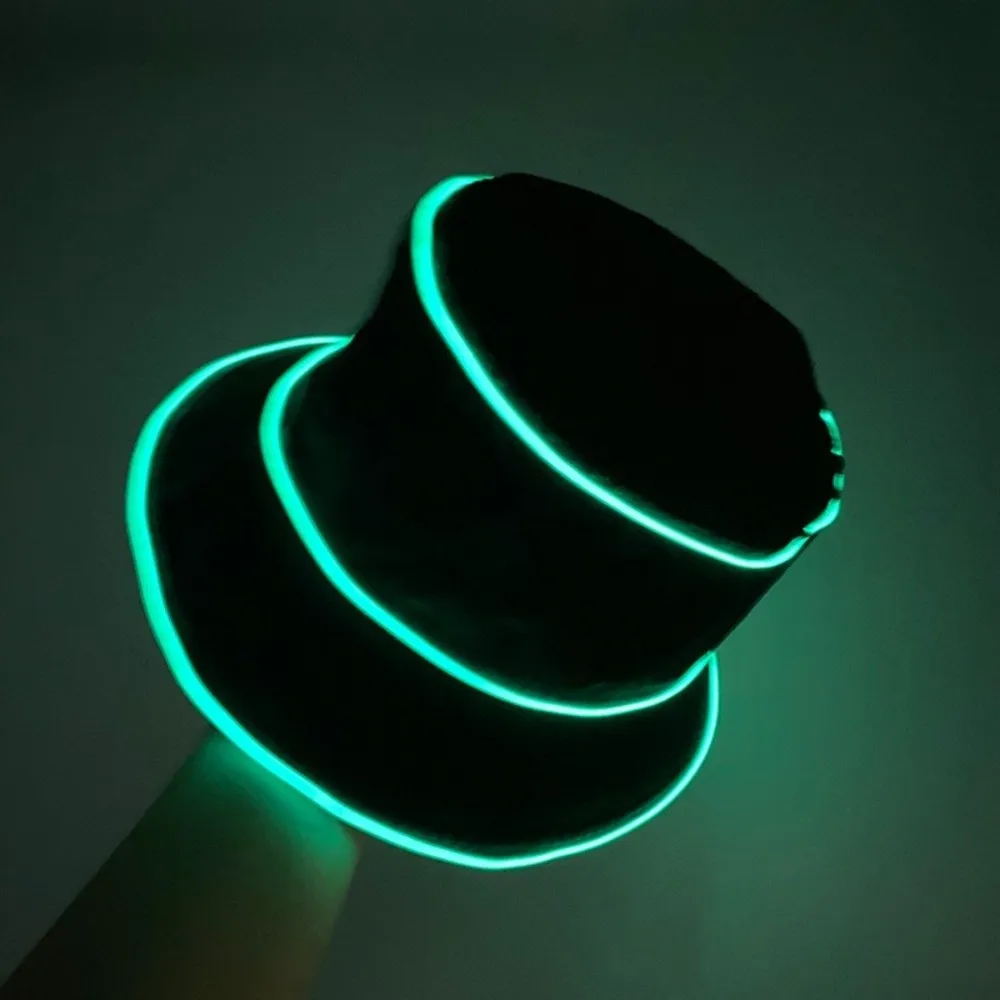 Battery Powered LED Bucket Hat Flashing Modes Colorful Luminous Hat Grow in Dark Korean Style Flashing Glow Hat