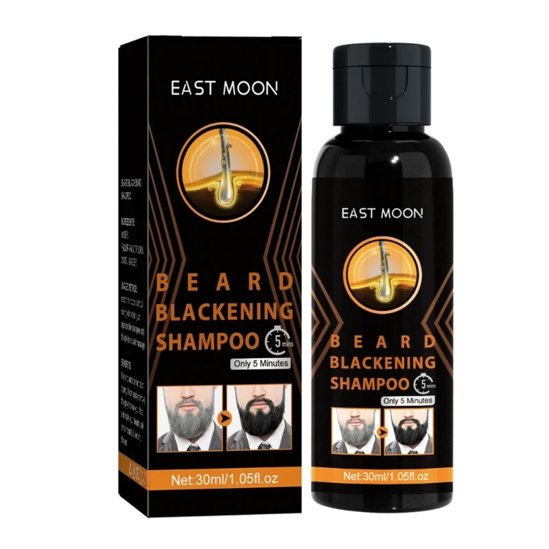 Shampoing colorant naturel pour barbe, shampoing noircissant pour cheveux gris blancs inversés