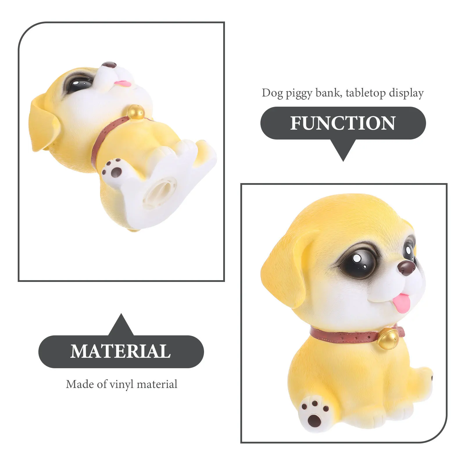 Schönes Hundesparschwein für Mädchen, starkes Vinyl-Münzbank, niedlicher Geldhalter, Spartopf für Kinder, Urlaubsgeschenk, Geldhalter