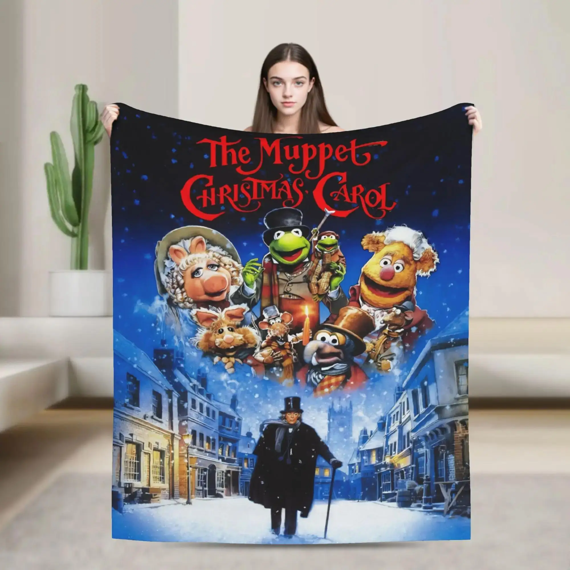 The Muppet Christmas Carol Plush Throw Blanket Soft Flannel Bedspread for Bedroom Living Room Couch Decor