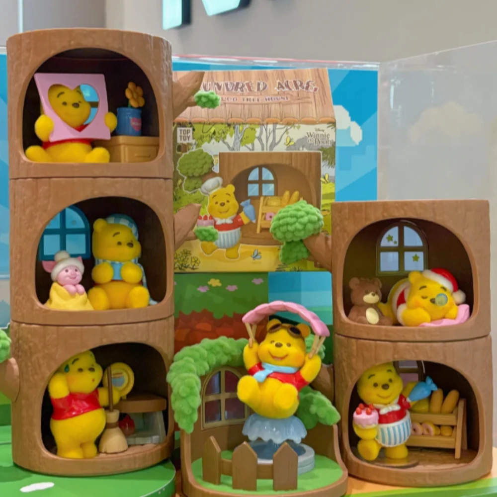 ويني ذا بوه بيت شجرة خشبية صندوق أعمى صندوق غامض عمل الشكل مفاجأة حقيبة أنيمي دمية جمع نموذج سطح المكتب حلية #1