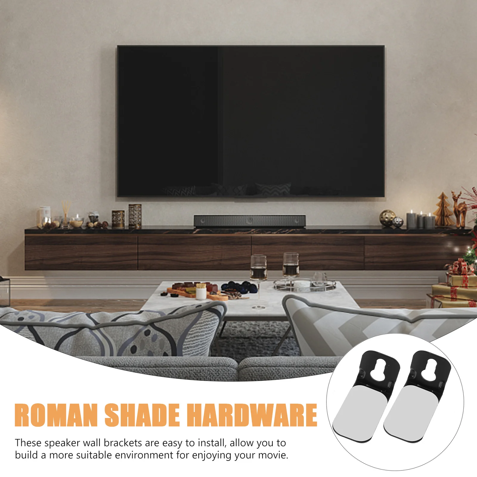 

Speaker Stand Wall Mount Holder Durable Stainless Universal Design Easy Install Bracket Small Size Long Use Speaker