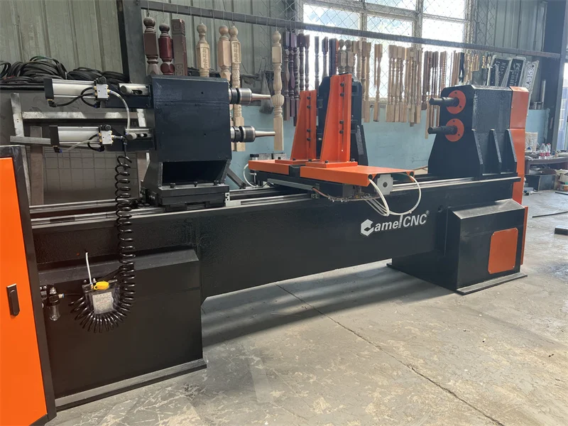 Double Axes Four Blades Cnc Wood Billiard Cue Making Machine Cnc Wood Turning Lathe Price on Discount