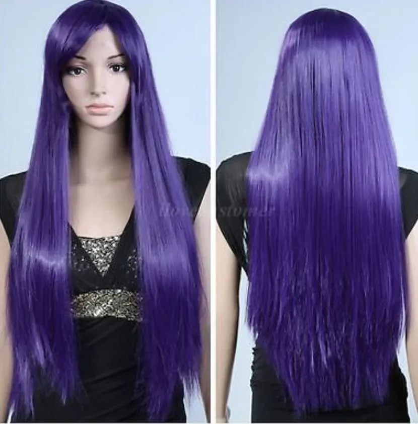 WIG WBY Fashion Long Anime Wigs 80cm Cosplay Party Straight Womens Hair Sexy Full Wig for women wigs fast deliver