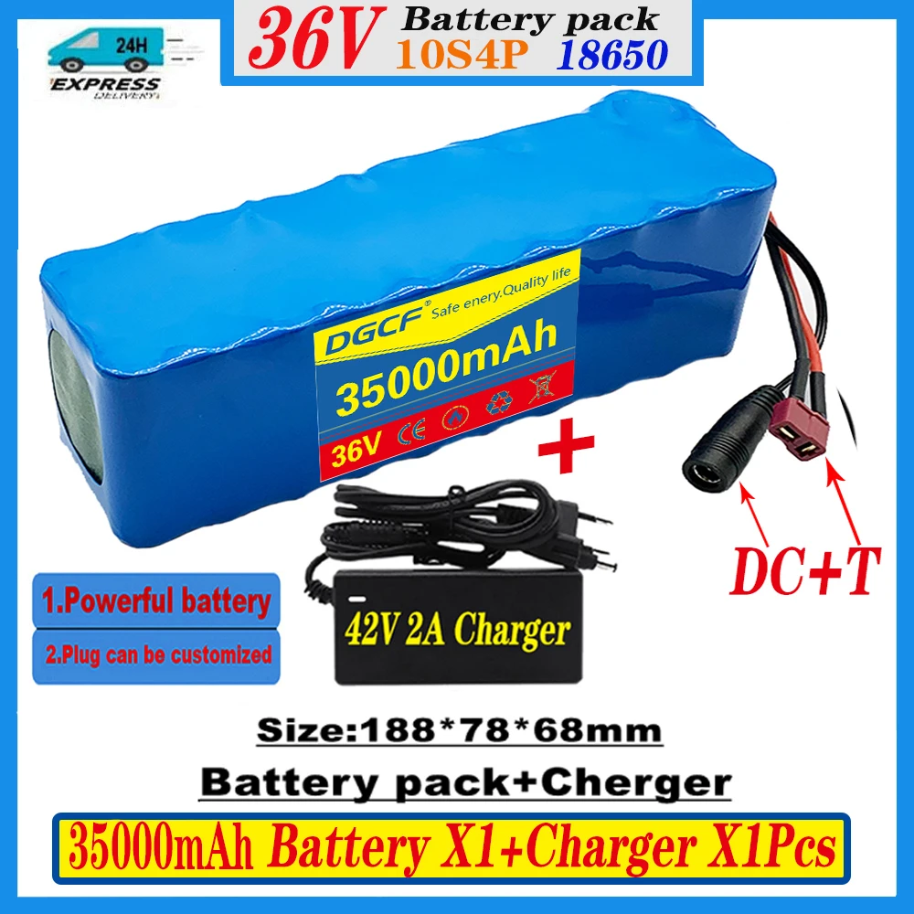 

NEW Lithium battery 36V 10S4P 35000mAh Battery Park 18650 batteries for electric scooter, large capacity, with BMS XT60 plug