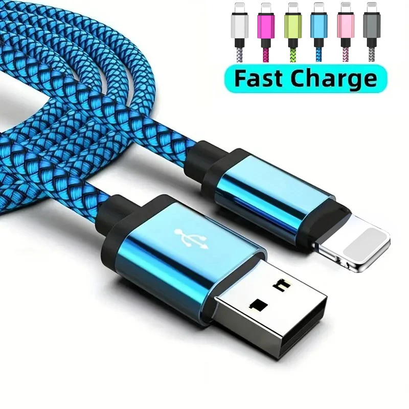 شحن سريع كابل USB آيفون 14 13 12 11 برو ماكس Xs X XR 8 7 6 6s زائد شاحن الهاتف المحمول سلك بيانات سلك طويل 1 متر 2 متر 3 متر #1