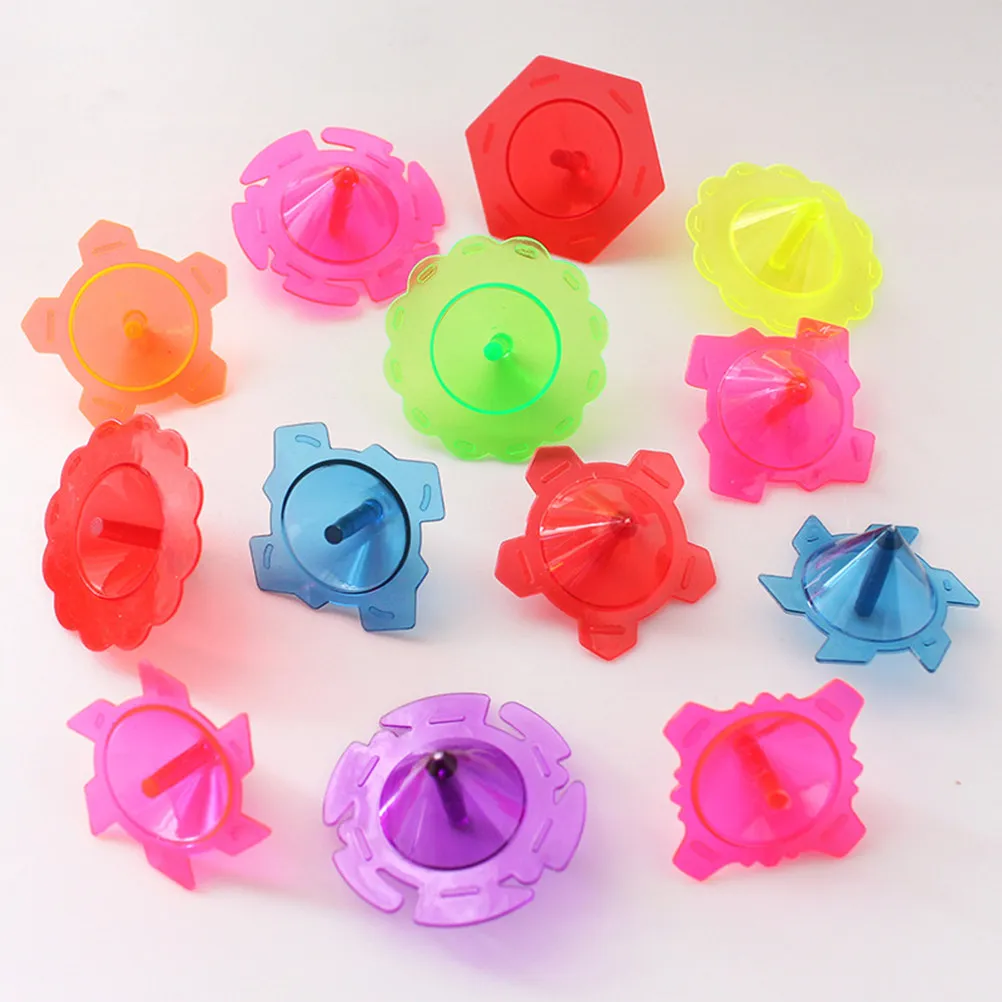 

100Pcs Plastic Spinning Tops Hand Twisting Gyroscope for Kids Children Creative Fine Motor Skills Development