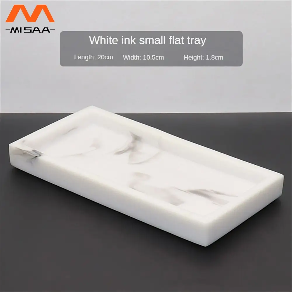 Storage Tray Marble Texture Rectangular 20x10.5x1.8cm Resin Kitchen Accessories Cosmetic Organizer Modern Non Slip Mold Grouting