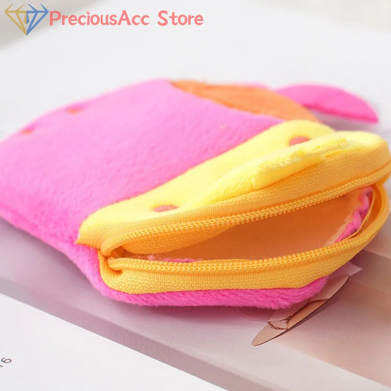 New Cartoon Parrot Small Bag Children's Plush Zero Wallet Pendant Wallet Bags Earphones Data Cable Storage Bag Accessories