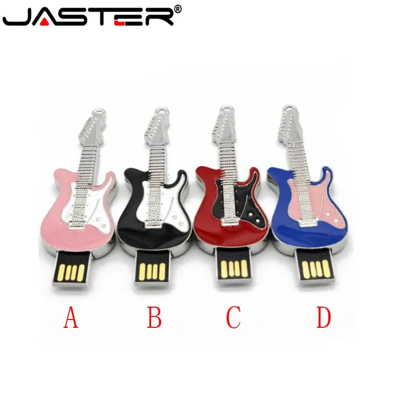 

JASTER Promotion New style metal Crystal 4GB 8GB 16GB 32GB Electric Guitar Model U disk Flash pen drive memory card Keychain