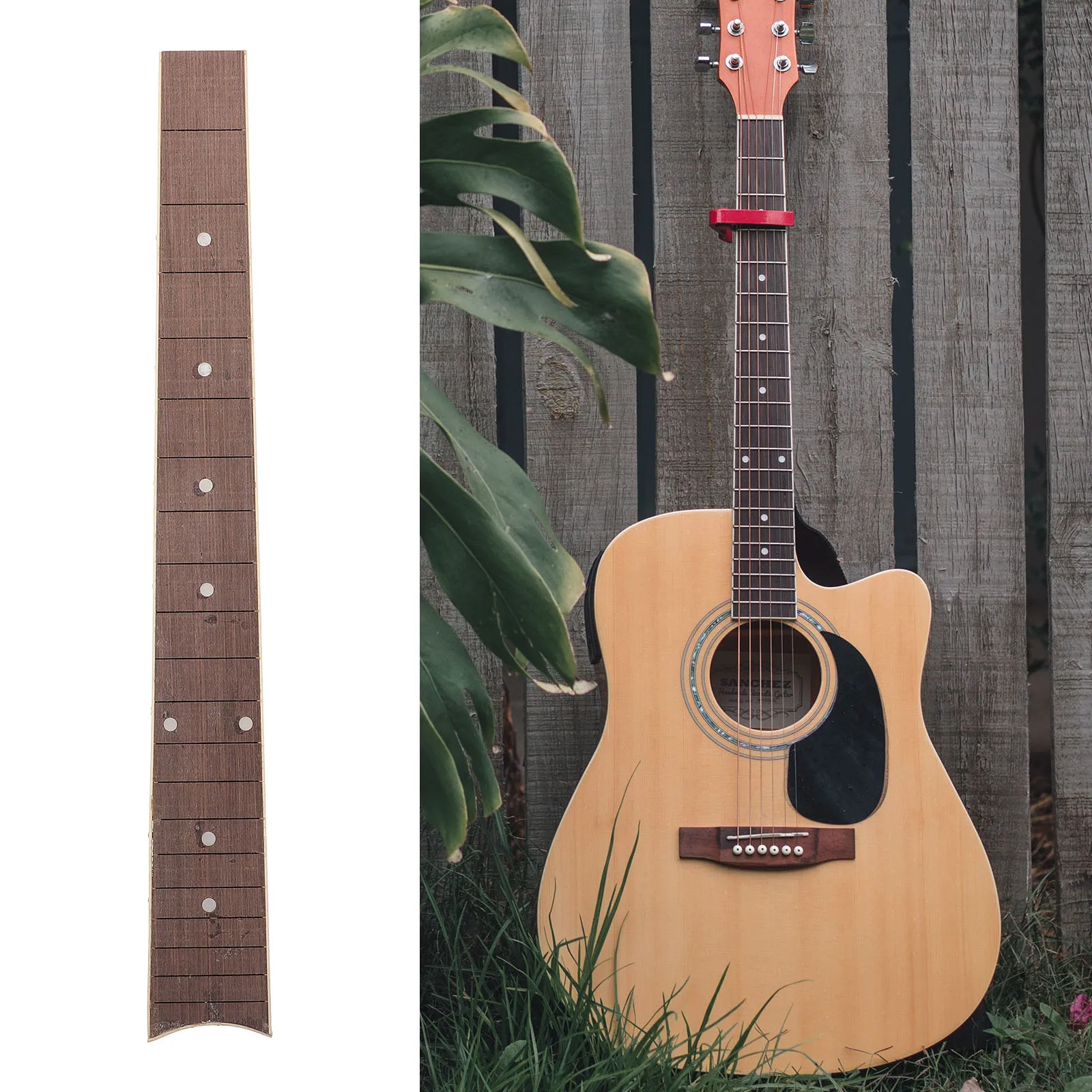 

Rosewood Fingerboard Smooth Surface DIY Folk Guitar Accessory Replacement Parts Natural Texture Long Use Guitar Component